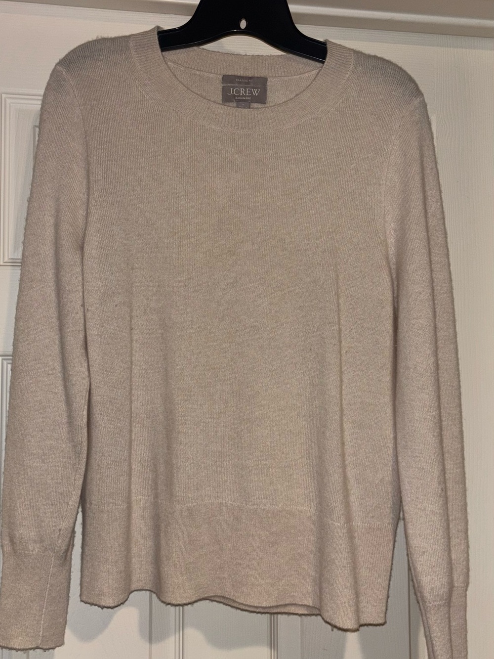 J. Crew womens Crewneck Sweater in Light Beige cashmere M